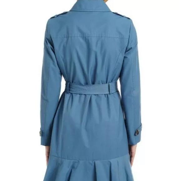 Kate Spade New York Belted Peplum Trench Coat in Copen Blue Size M - Picture 4 of 7